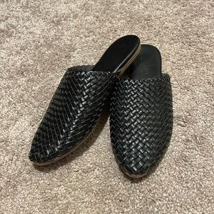 Slip On Black Woven Design